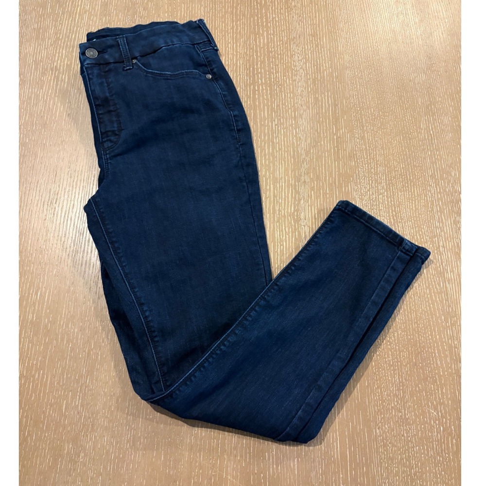 Seven7 Tummyless Women's Size 12 High Rise Straight Leg Dark Wash Stretch Jeans